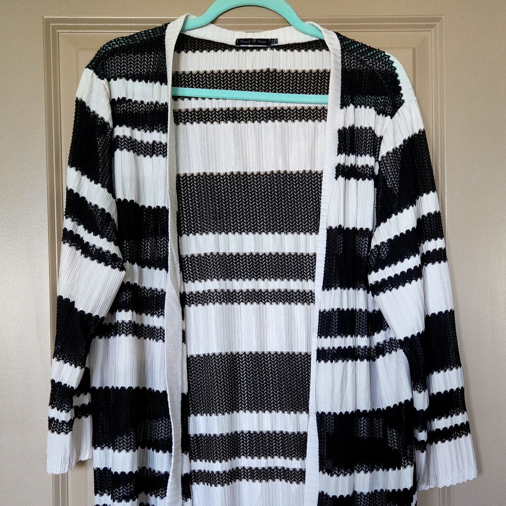 Black and White long cardigan